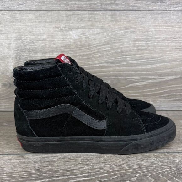 Vans Sk-8 Hi Black Suede Women’s Sz 7.5 High-Top Lace Up Skateboard Sneakers - Picture 1 of 10